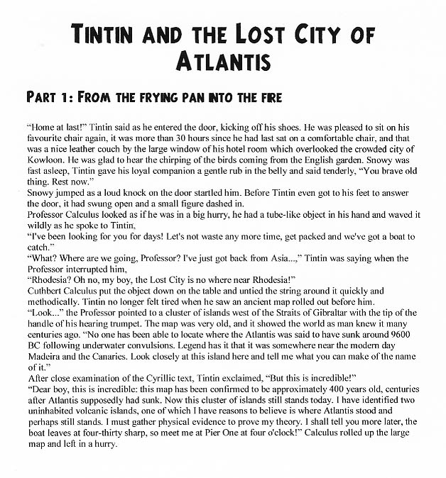 Tintin and the Lost City of Atlantis Part 1